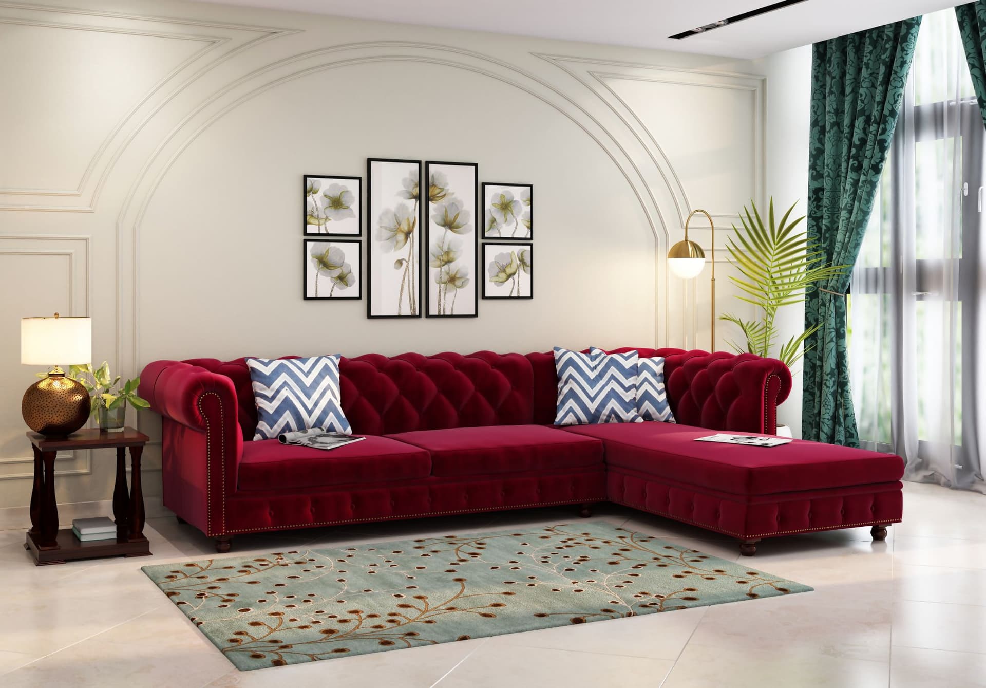 UrbanLuxe Contemporary L Shape Sofa Set UrbanLuxe Contemporary L Shape Sofa Set